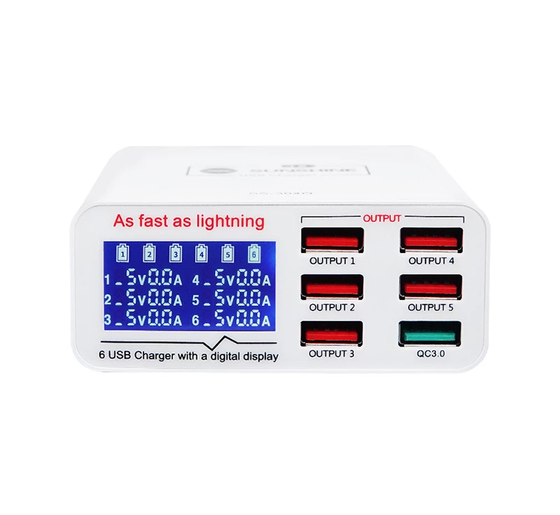 Sunshine SS-304Q 6 Port Intelligent USB Fast Charger