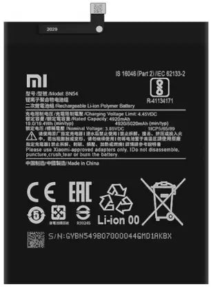 Battery Replacement For Xiaomi Redmi Note9/Mi 10X 4G/Mi 10X 5G/Redmi 10X Pro 5G(BN54)